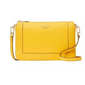 New Kate Spade Lena Double Compartment Crossbody Daffodil